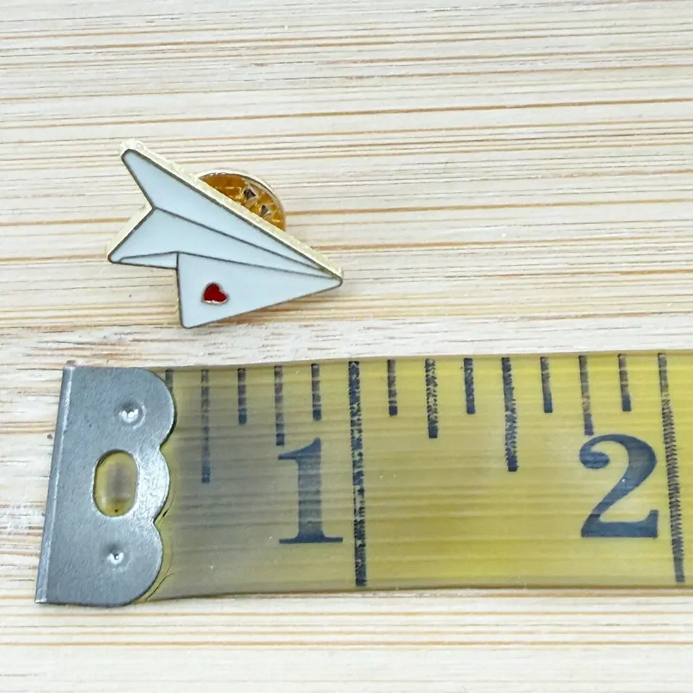 Paper Plane with Heart Soft Enamel Pin
